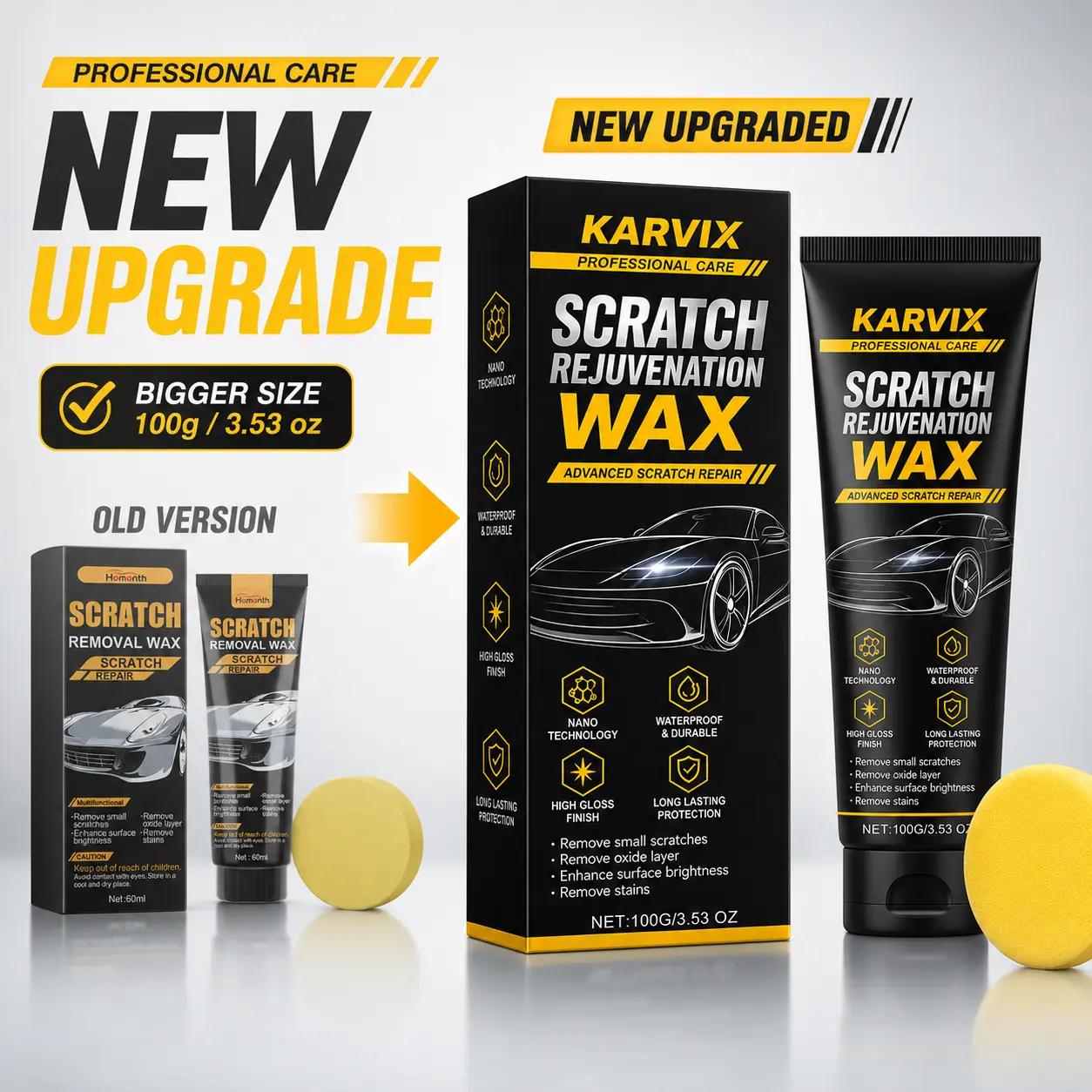 Premium Car Scratch Repair Restorer Kit 2026 - Scratch Repair Wax Complete Easy Kit for Car Owners, with Polishing Paste, Application Sponge, for All Paint Colors, Automotive Detailing & Touch-Ups Anytime