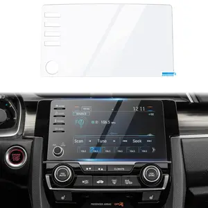 Canvcle Custom Fit Screen Protector for 2019-2021 Honda Civic LX EX Touring Si EX-L 4 Buttons 9H Tempered Glass Navigation Touchscreen Protective Film