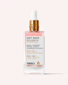 Soft Serve After Shave Oil – Soothes Razor Burn and Redness with Peptides & Hyaluronic Acid – Increases Collagen Production – Prevents Ingrowns and Brightens Uneven Skin Tone for Smoother Legs, Underarms & Pubic Area – Strawberry Vanilla Scent