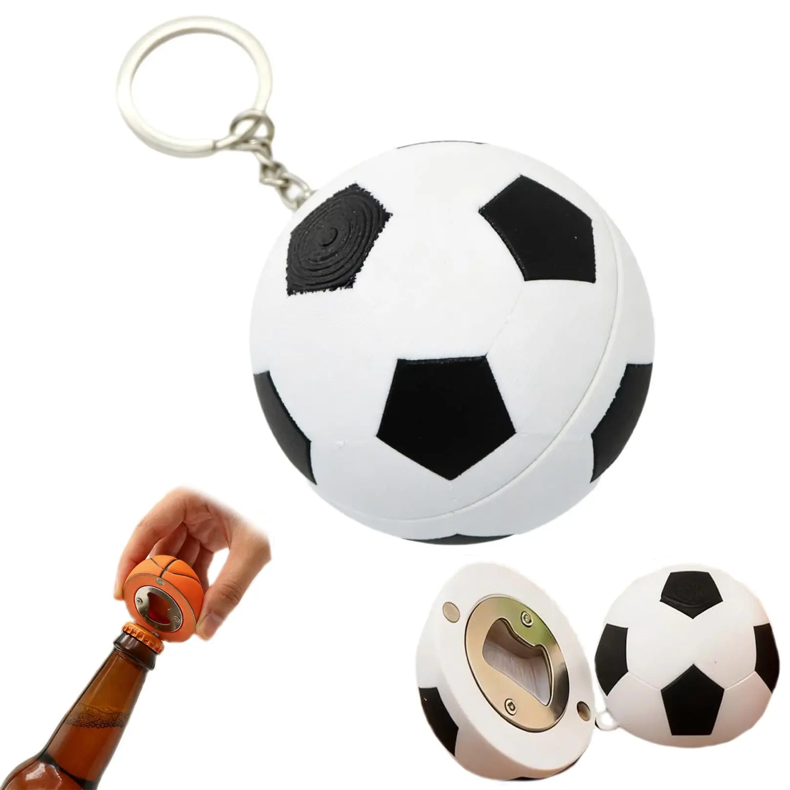 【Summerwins】JOYTUTUS Football Ball-shaped Magnetic Bottles Opener, Funny Novelty Beer Bottles Opener, Keychain Can Opener, Home Bar Accessories for Ball Enthusiast Beer Lovers