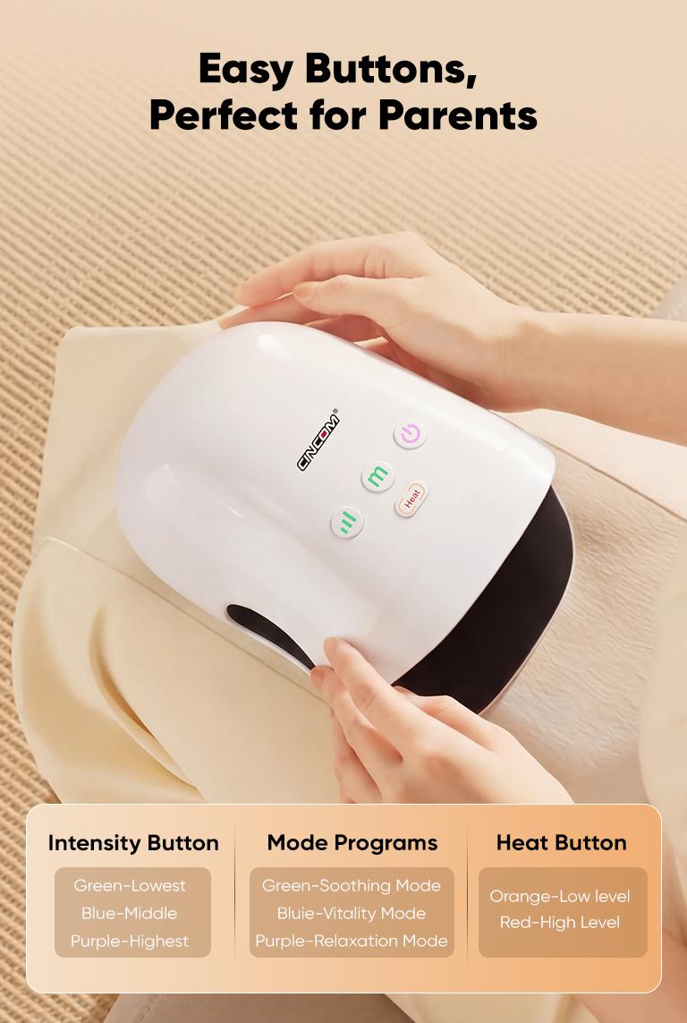 CINCOM Portable Hand Massager, Cordless, Advanced Airwave Technology, Customized Mode & Heating Function, Long-Lasting Battery Life, Auto-Off Feature, Perfect for Daily Relaxation, Comfort, White, Ideal Gift for Christmas & Birthday,dorm essentials,sohoch