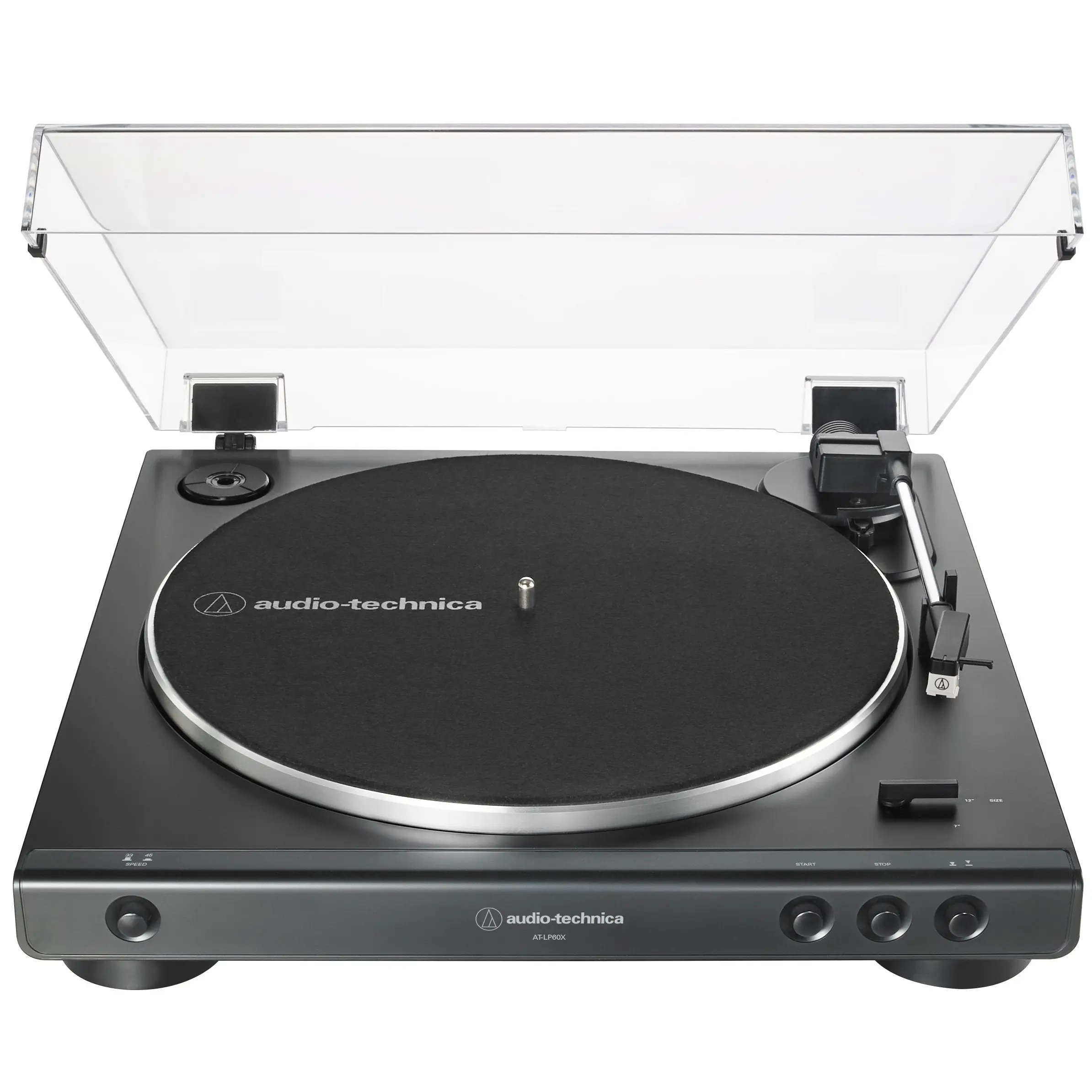 Audio-Technica AT-LP60X-BK Fully Automatic Belt-Drive Stereo Turntable 33-1/3 & 45 RPM - Black