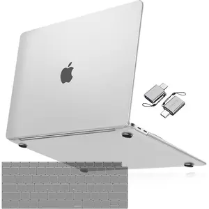 MOSISO Laptop Hard Shell Case Bundle for MacBook Air 13 inch (2022-2018 Models: A2337 M1, A2179, A1932) - Ultra-Thin Natural Color Plastic Cover, Keyboard Cover, Type-C Adapter