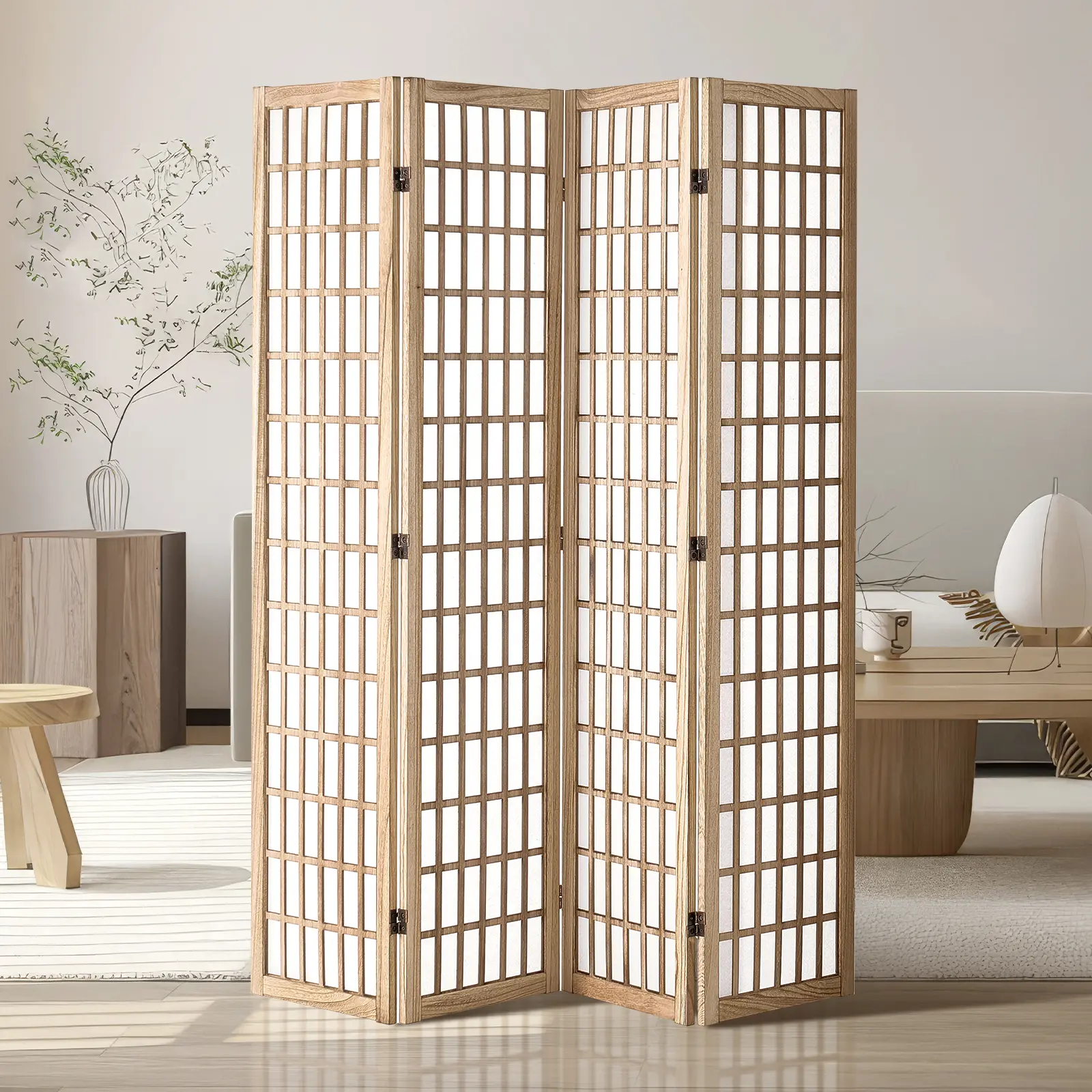 【SummerFinds】VEVOR Room Divider, 4 Panel Japanese Room Divider, Folding Privacy Screen Indoor, Portable Partition Dividers and Decoration Screens, for Room Separation, Home, Office, Restaurant & Bedroom (Natural)