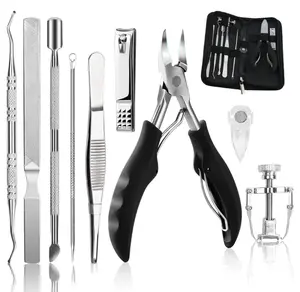 10Pcs/set Ingrown Toenail Tools Kit, Nail Treatment Foot Tool,Ingrown Toenail Removal Correction Clippers, Surgery Grade Nail File Lifter, Professional Pedicure Tool
