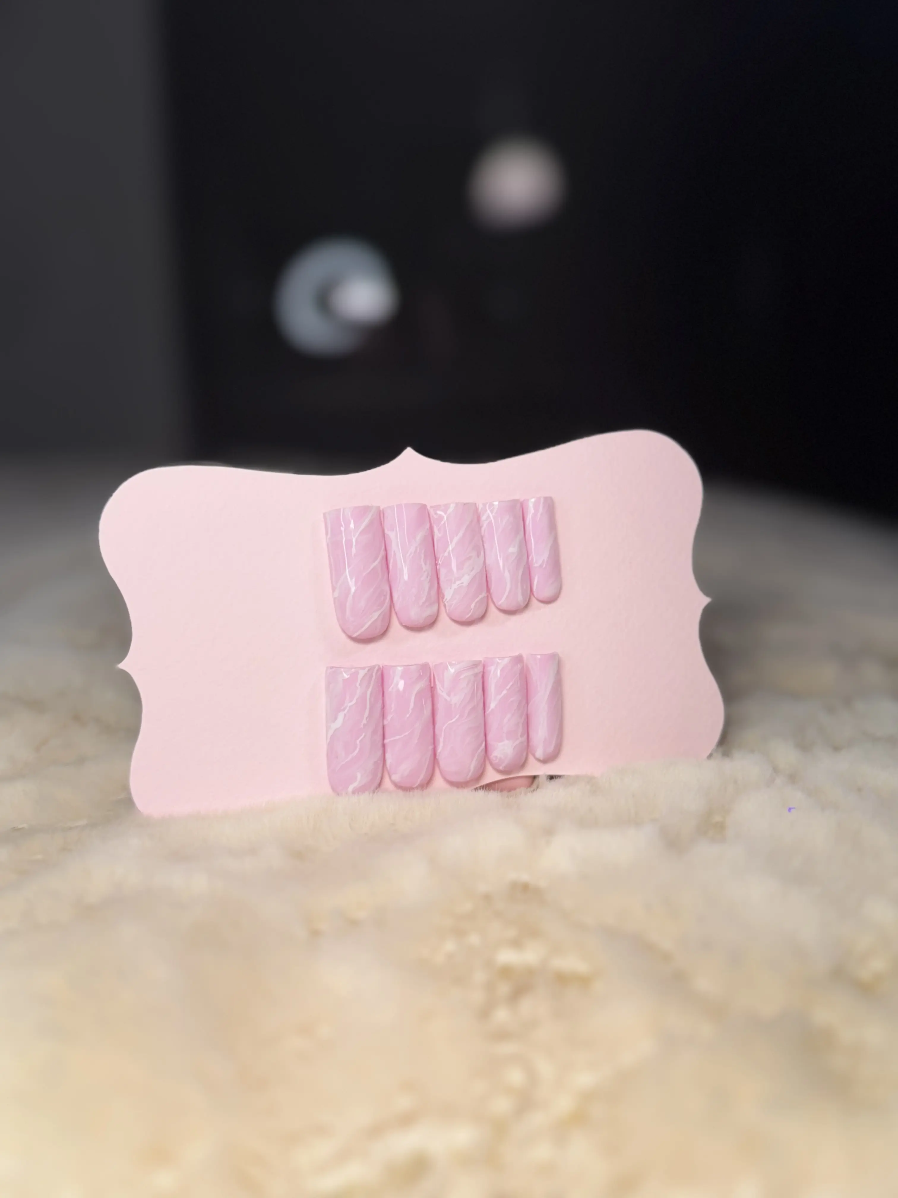 Bubblegum Pink Marble Press On Nails