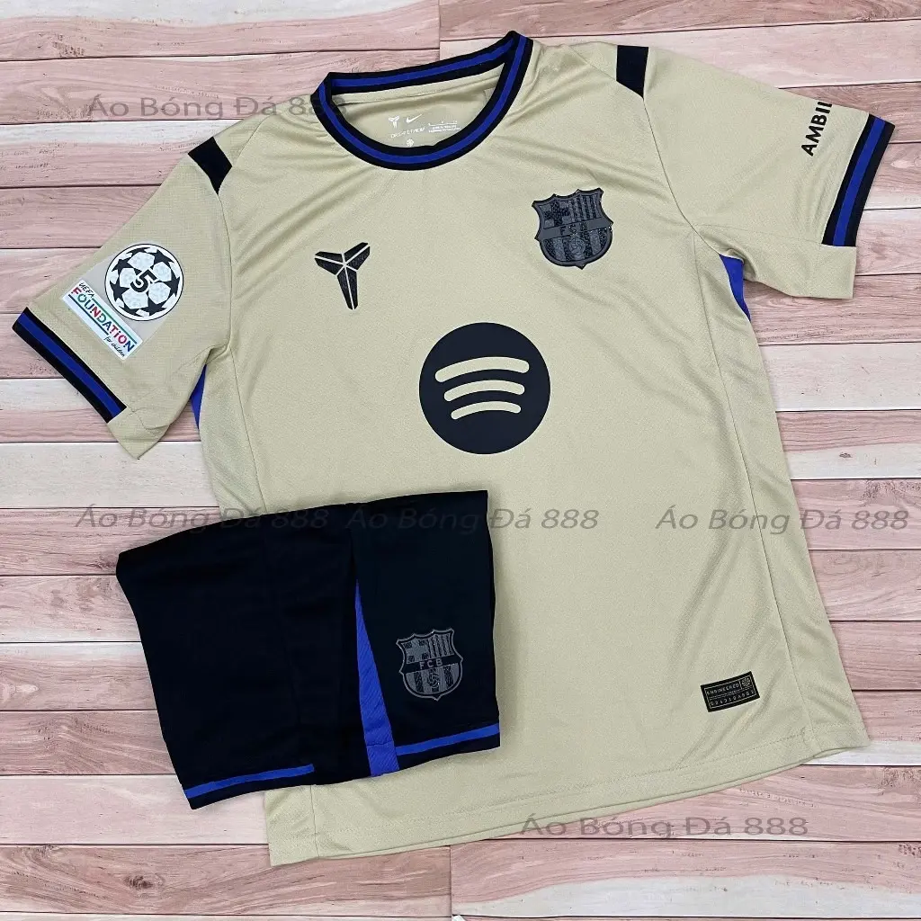 Barca 25/26 Cream Away Kit, Soccer Jersey and Shorts