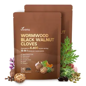 Wormwood Black Walnut Cloves Capsules - 240 Capsules 80-Day Supply Premium Formula for Metabolism & Energy Boost Natural Healthcare Supplement