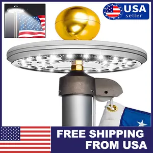 26 LED Solar Flag Pole Light Auto On/Off Waterproof Outdoor Lighting for Garden Porch Yard 6500K Daylight IP65 Certified 2-Year Warranty Modern Design High Quality