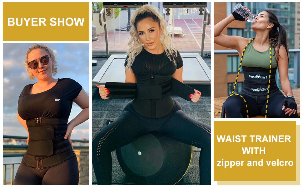 FeelinGirl Waist Trainer for Women Plus Size Dual Belt Neoprene Training & Toning Cincher with Zipper for Enhanced Comfort and Support FeelinGirl Waist Trainer for Women Plus Size Dual Belt Neoprene Training & Toning Cincher with Zipper for Enhanced Comfort and Support