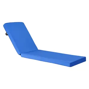 【FathersDayGift】VEVOR Chaise Lounge Cushion, 72 x 21 x 3 in, Outdoor Lounge Chair Cushions, Waterproof & Fade-Resistant, Sun Lounger Replacement Cushions with Ties, Patio Lounger Pads for Pool Deck Lawn, Blue