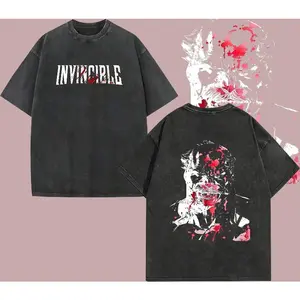Superstyle Limited Edition Conquest Viltrumite Invincible War Comic Double Printed Oversize Lightweight Acid Washed Tee TV Series Graphic Tee T-Shirt