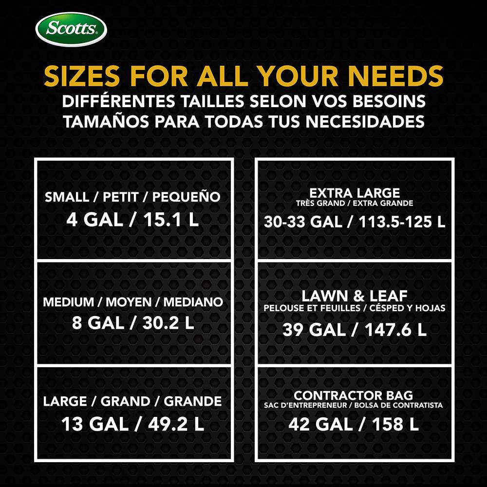 Scotts 30 Gallon Boxed Disposable Non Tear Black Large Drawstring Trash Bags, For Large Kitchen Trash Can, Ultra Strong 113.5L Multipurpose Cleaning Supplies For Industrial, Garden, Home, Commercial - Durable, Leak-Proof, Easy To Use Garbage Bags