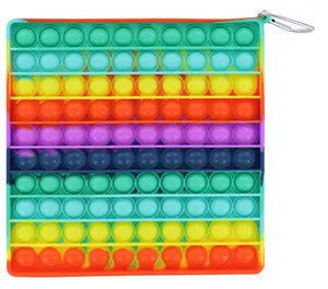 Rainbow Square 100-Button Silicone Pop Fidget Toy