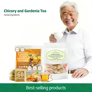 Herbal Tea Bundle | Turmeric Ginger & Chicory Gardenia Blend | 100% Natural Herbal Extract, Caffeine-Free. Great Dual Tea Set For Daily Detox, Body Cooling & Internal Comfort. Ideal Daily Health Drink For Men & Women, Popular Daily Self-Care Choice