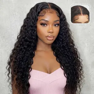 【Bye Bye Slip】 UNice Water Wave Wig with Free Baby Hair Pre-Cut 7x5 HD Lace Closure Human Hair Wigs with Drawstring Ready To Wear Invisible Knots Wig for Beginners Friendly All Day Secure