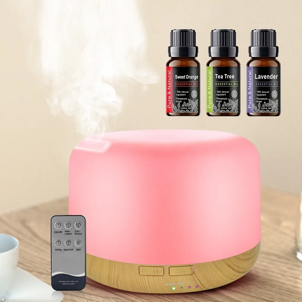 500ml Essential Oil Diffuser (Herbal Diffuser, Auto-Off Feature Humidifier) with Remote Control, Auto Shut-Off, BPA-Free for Aromatherapy, Aroma Diffuser Humidifiers, Aromatherapy For Home