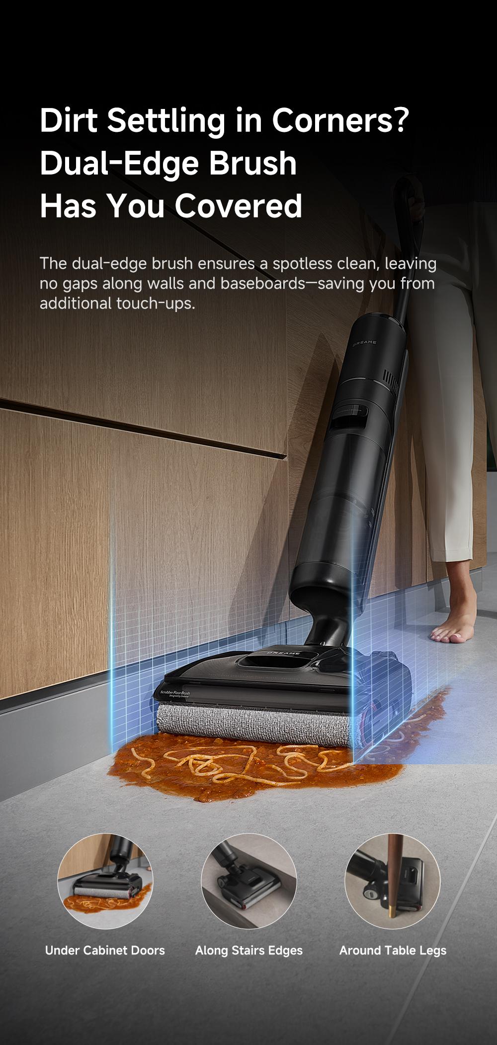 DREAME H12 PRO Series I Wet Dry Vacuum Cleaner, Smart Floor Cleaner Cordless Vacuum and Mop for Hard Floors, One-Step Edge to Edge Cleaning with Hot Air Drying Black