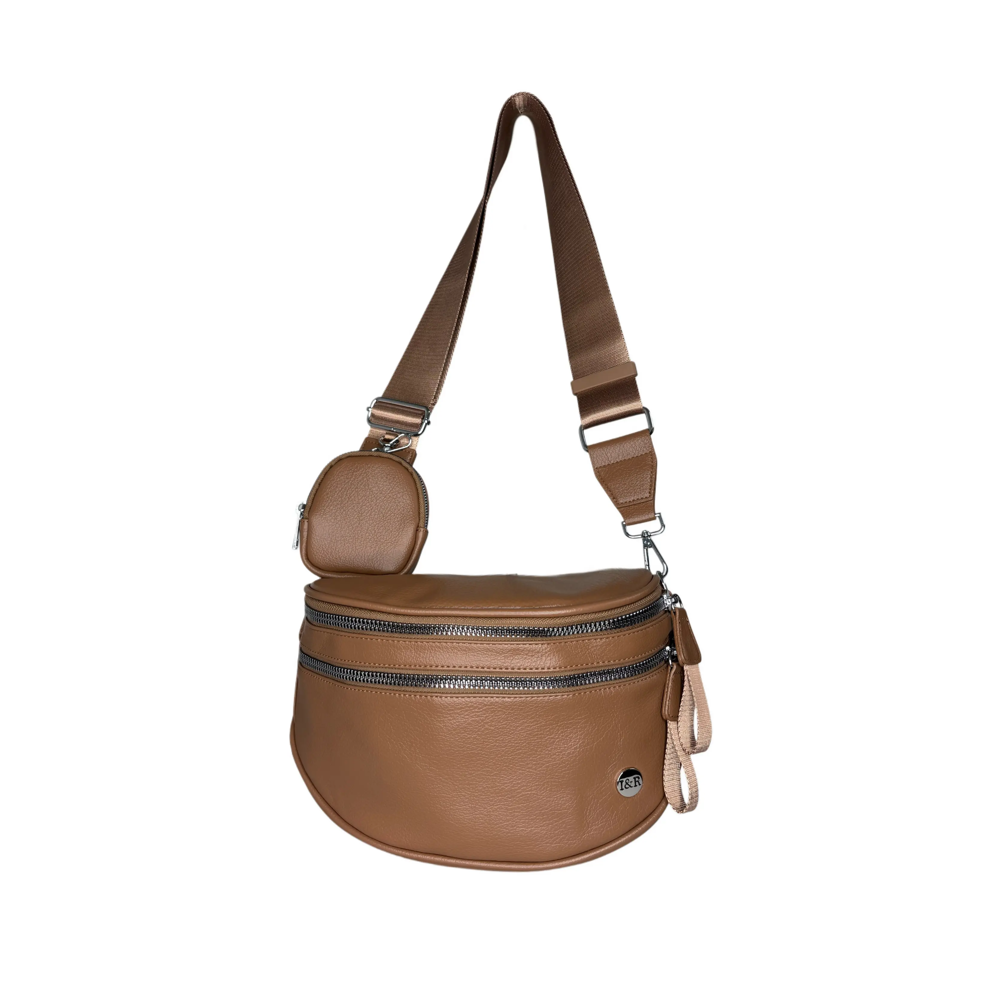 Iris June Best Version Faux Leather Bag (#8063) Detachable Strap Hip Bag with Coin Purse - By Iris & Rainbow