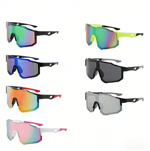Unisex Men's Euro-American Style Large Frame Slim Colorful Sport Sunglasses (7-Pairs) - Windproof, Sun Protection, Multi-Sport Use for Cycling, Outdoor Activities, Men's Sunglasses