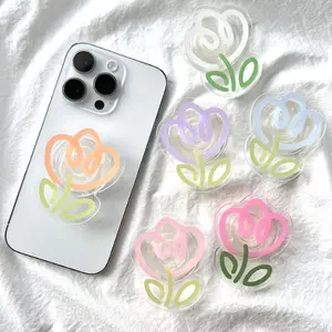 Cute Tulip Phone Stand, Pastel Flower Phone Holder, Aesthetic Floral Phone Accessory, Sweet Gift Idea