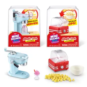 Mini Brands Really Works Magic Cook Kitchen Capsule Series 1 Ice Cream Maker & Popcorn Machine Set by ZURU, Miniature Real Working Kitchen Appliances, Non-Edible Collectible Toy Mystery Capsule