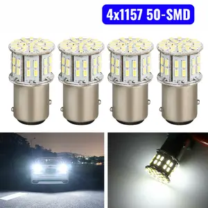 4x1157 50-SMD LED Light Bulbs - Pure white (6000K-6500K),Replacements for Brake light,Stop light,Parking light,Car Accessories,Car parts