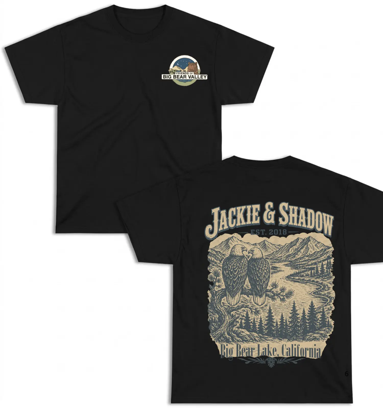 Jackie & Shadow Friends of Big Bear Valley 2 Side  Shirt , Nature Lover Gift, Wildlife Enthusiast Shirt, Live Video Bald Eagles Madeline Looysen