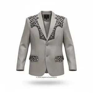 Grey Suade Western Blazer-LAM516