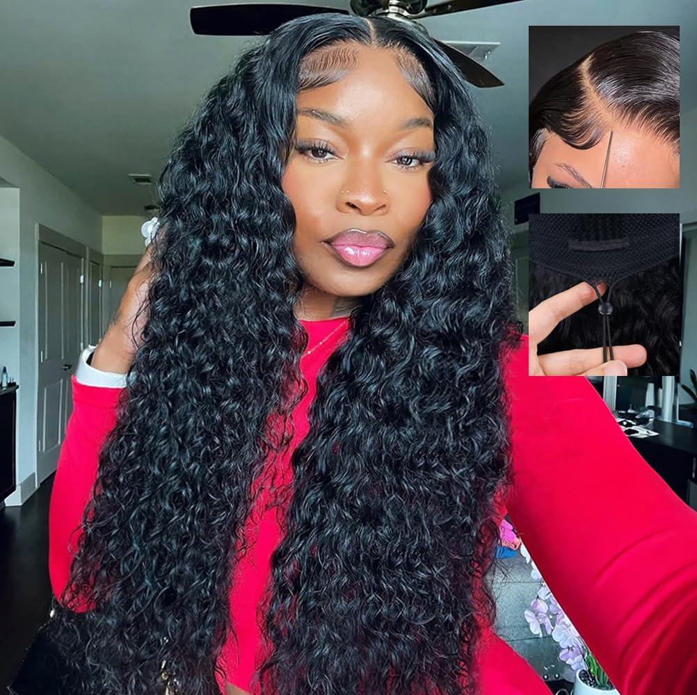 [New In] Bling Hair Deep Wave Lace Front Wigs Human Hair Pull Go 13x6 Glueless human Hair Wigs 180% Drawstring Wigs With Baby Hair Wet And Wave 13x4 Lace Wigs For Black Women