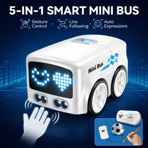 Magic Mini Bus That Reads Your Hand  5-in-1 Smart RC Toy – Gesture Control, Line Following, LED Expressions | Kids Gift Age 3+