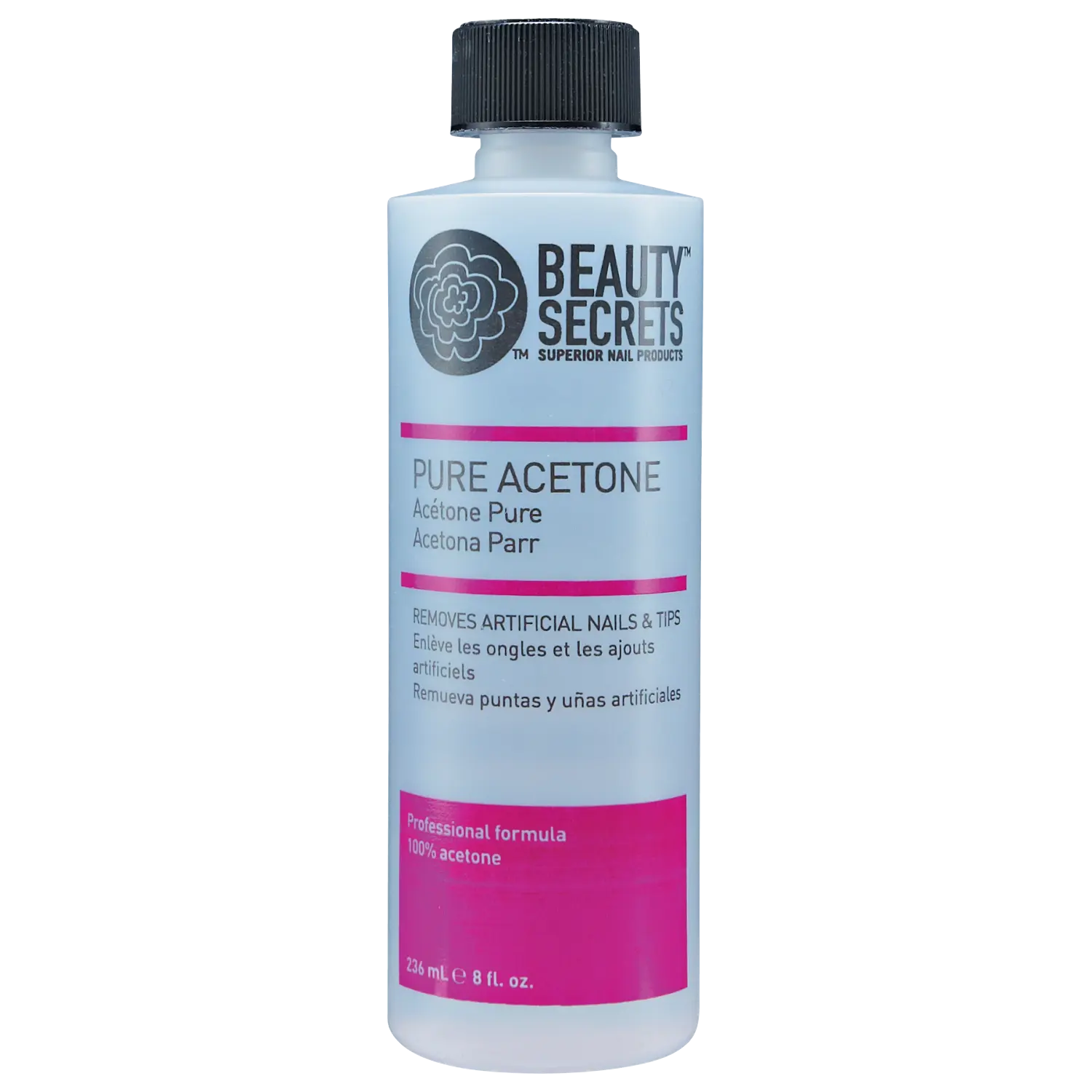 Beauty Secrets Manicurist Solvent, Pure Acetone for Quick Gel and Acrylic Removal - Professional Formula for Adults, 8 oz Bottle, Nail Care, Liquid, Quick Removal, Removes Artificial Nails, Arcadia Beauty Labs Llc, Manicure, Polish, Nail Polish, Salon