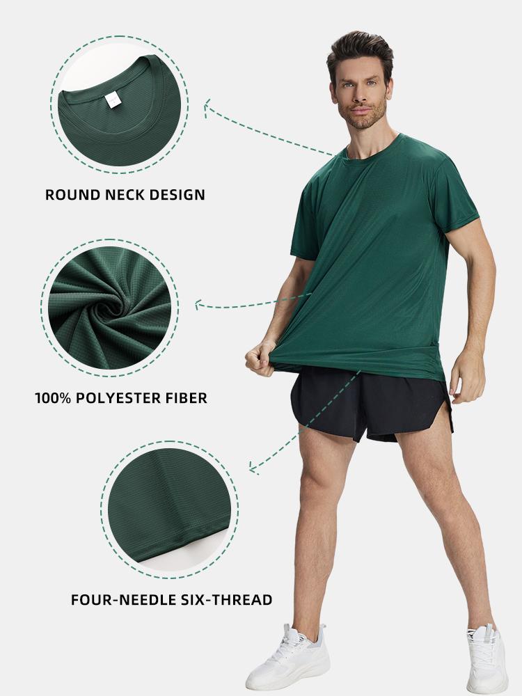 Men's Performance Tees 6-Pack Textured Breathable Athletic Fit Crew Neck Polyester Fabric Anti-Pilling Cool Fabric Men's Performance Tees 6-Pack Textured Breathable Athletic Fit Crew Neck Polyester Fabric Anti-Pilling Cool Fabric