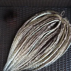 DreadGemsCraft 50 DE Boho Braid Set 21.7in Creamy Latte Blend