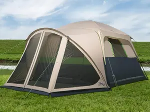 [Summervibes] Tents for Camping 6 Person Camping Tent with Screen Porch, Weatherproof Large Cabin Tent with Rainfly and Carry Bag, Family Tent for Outdoor Camping and Backyard