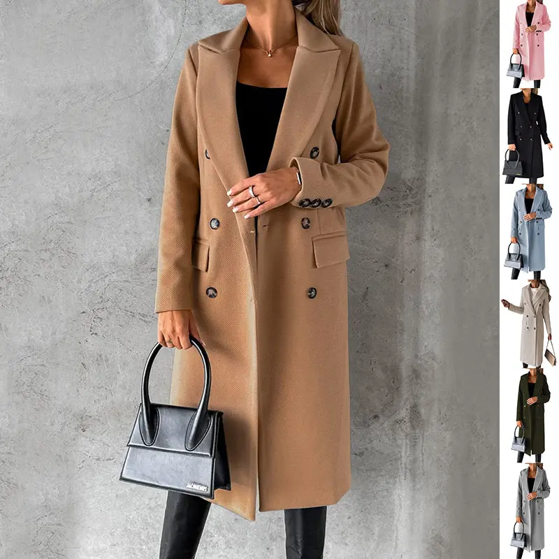 The Muse Tailored Overcoat: Slim-Fit Double-Breasted Long Jacket