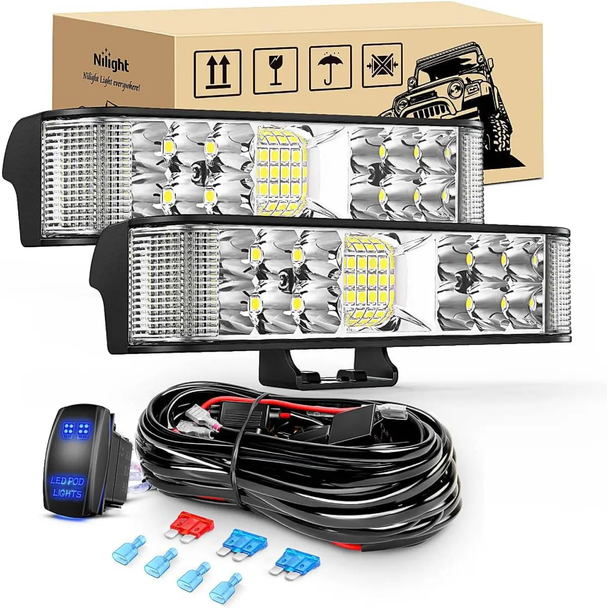 60W Side Shooter Light + Wiring Harness