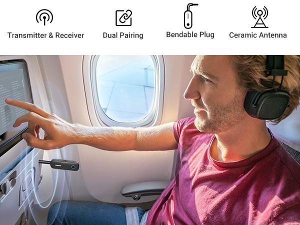 UGREEN Airplane Bluetooth Transmitter Receiver for 2 AirPods or BT Devices, Bluetooth Wireless Transmitter for Headphones, TV Car Home Stereo System, Bluetoothtransmitter, Auto, Automotive -TikTokShopBlackFriday ,TikTokShopHolidayHaul