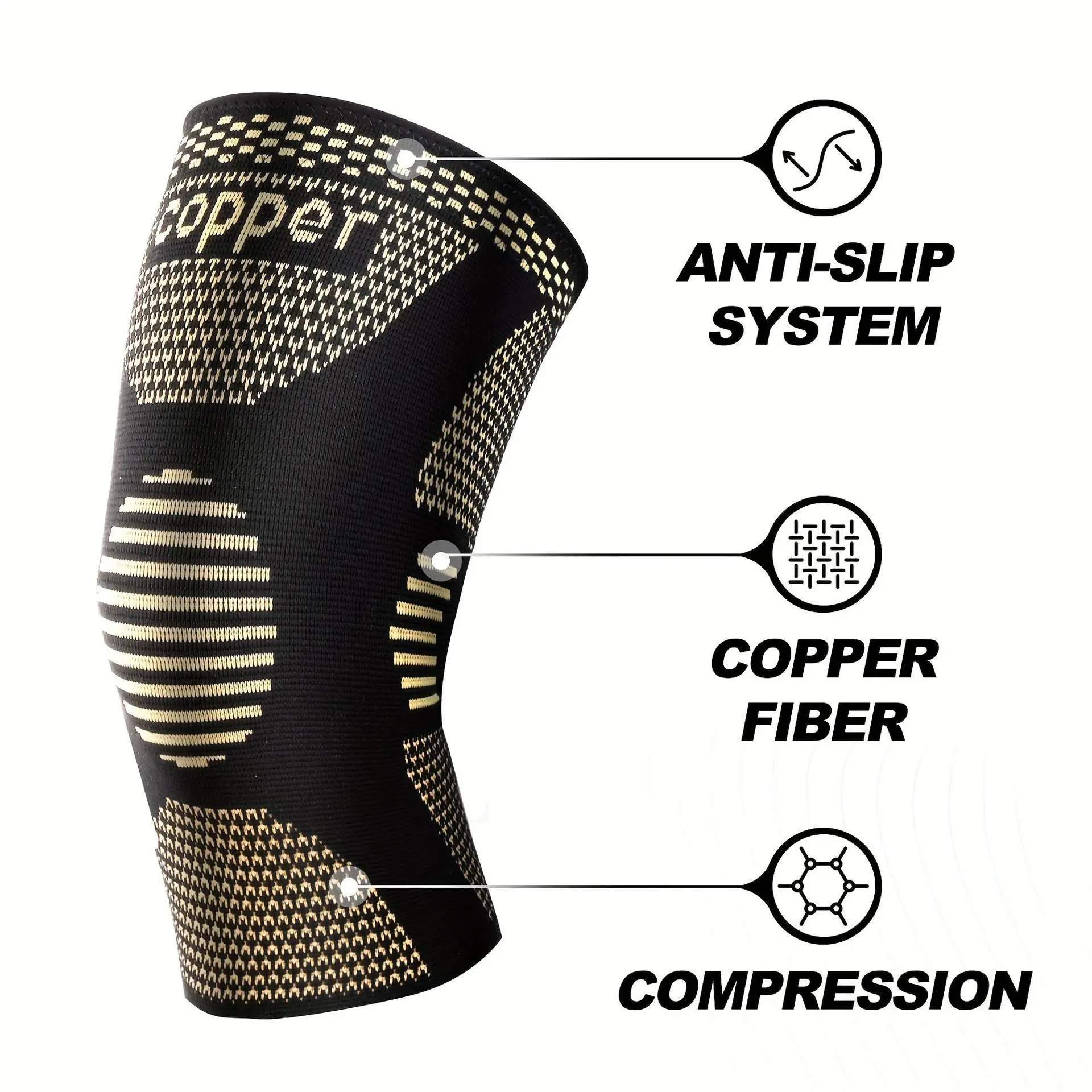 Pressure-Type Knee Support Pad - Orthopedic Protective Gear with Polyester Construction, Provides Support, Relieves Knee Pain for Exercise, Injury Prevention During Rehabilitation (1 Pad per Set), Provide Support, Relieve Knee Pain