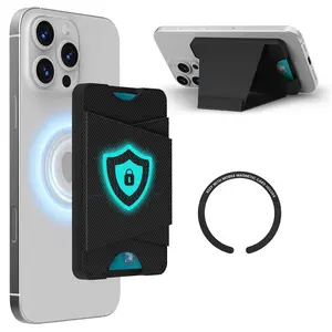 MEKO MagSafe Wallet with Stand for iPhone 17/16/15/14/13/12 Series - RFID Blocking, 4-Card Spring Storage, Higher Security Magnetic Lock, Multifunctional Kickstand