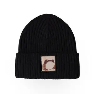 Matsumoto Hoji Frog Art Knit Beanie | Cozy Winter Hat for Frog Lovers | HatPhile