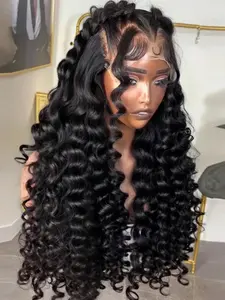 Deep Wave Lace Front Wigs Human Hair Pre Plucked 13x4 Hd Transparent Lace Frontal Deep Curly Wet And Wavy Human Hair Wig For Women 180 Density 40 Inch
