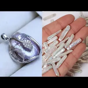 Pearl pendant+Sliver Toothpicks pearl (Min 4pcs inside as gift)[live opening]