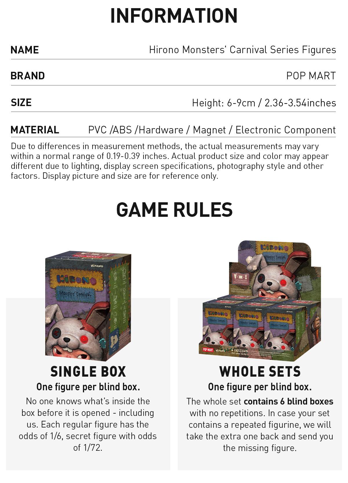 POP MART Hirono Monsters' Carnival Series Figures