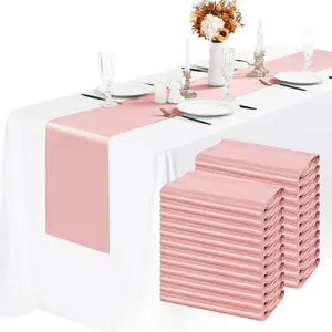 10/12/20 Pack Satin Table Runner 12x108 Inch for Spring Table Setup Mother’s Day Brunch Wedding Baby Shower Bridal Shower Graduation Party Decor