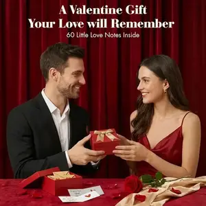 DIY Love Notes Box - 30/60 Blank Mini Note Cards with Envelopes, Cute Romantic Gifts for Boyfriend, Girlfriend, Husband & Wife, Ideal for Birthday & Valentine’s Day