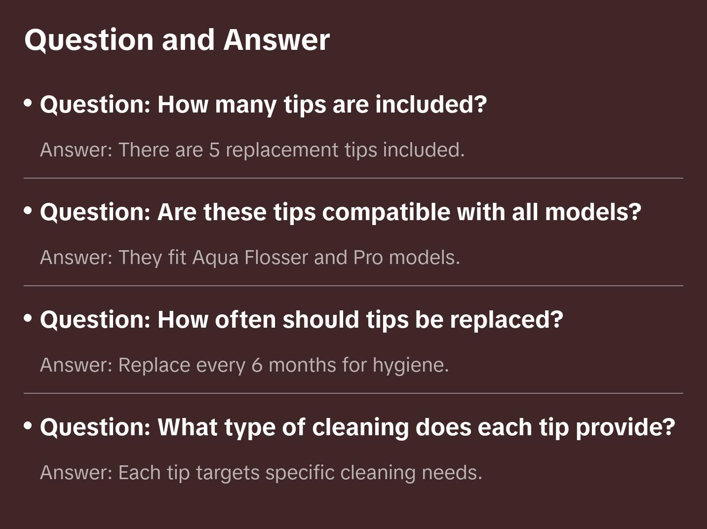 AquaSonic Aqua Flosser Replacement Tips, Water Flosser Replacement Tips, Oral Irrigator