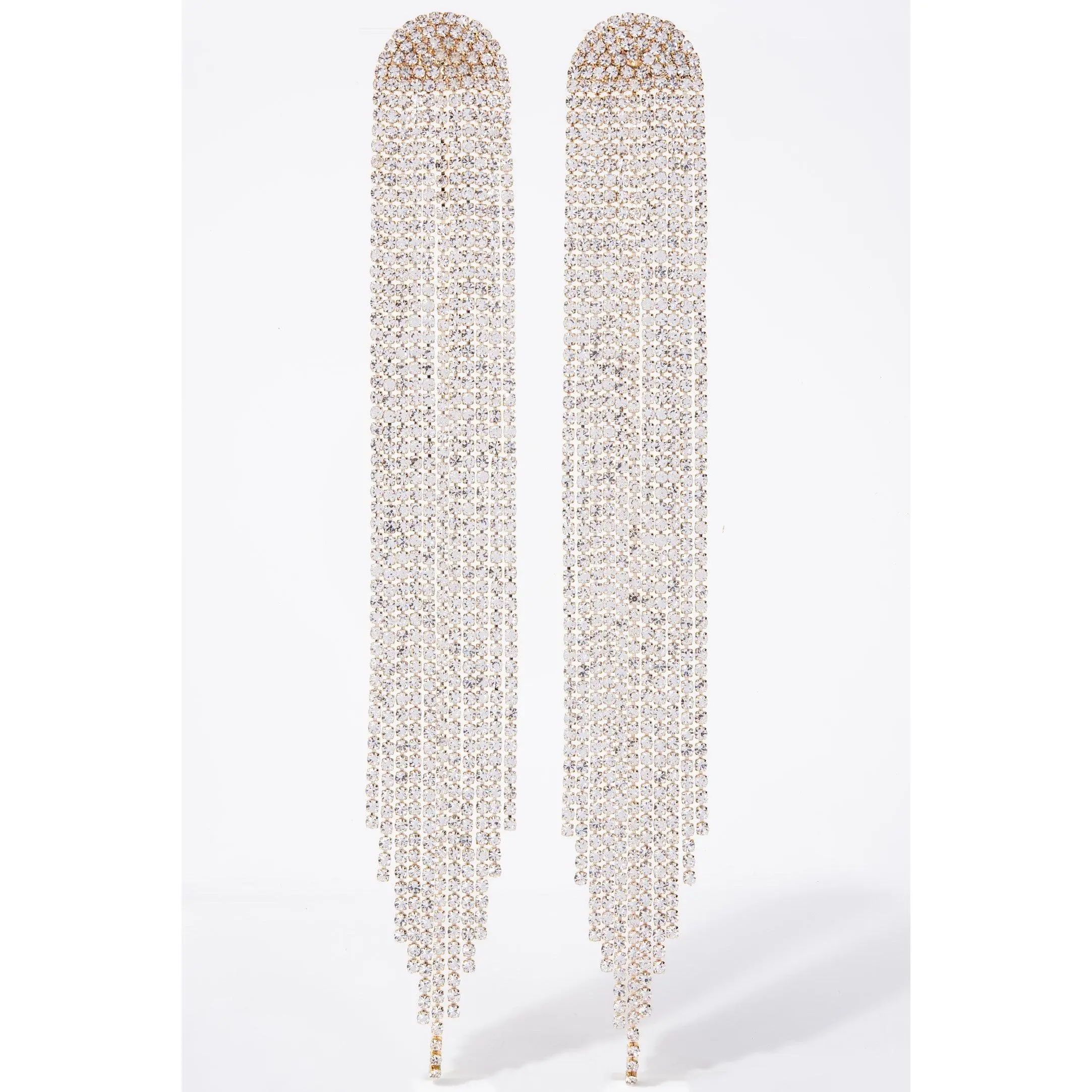 Maya Arch Tassel Long Drop Earrings