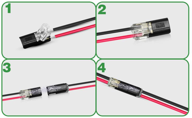 Double-Wire Plug-in Connector Led Light Strip Connectors 2 Pin, Low Voltage Wire Connector with Locking Buckle, Fast Connect Plugs Led Connectors for Strip Lights，Lead strip automotive wiring electricity Power Distribution Secure,Diy-YY