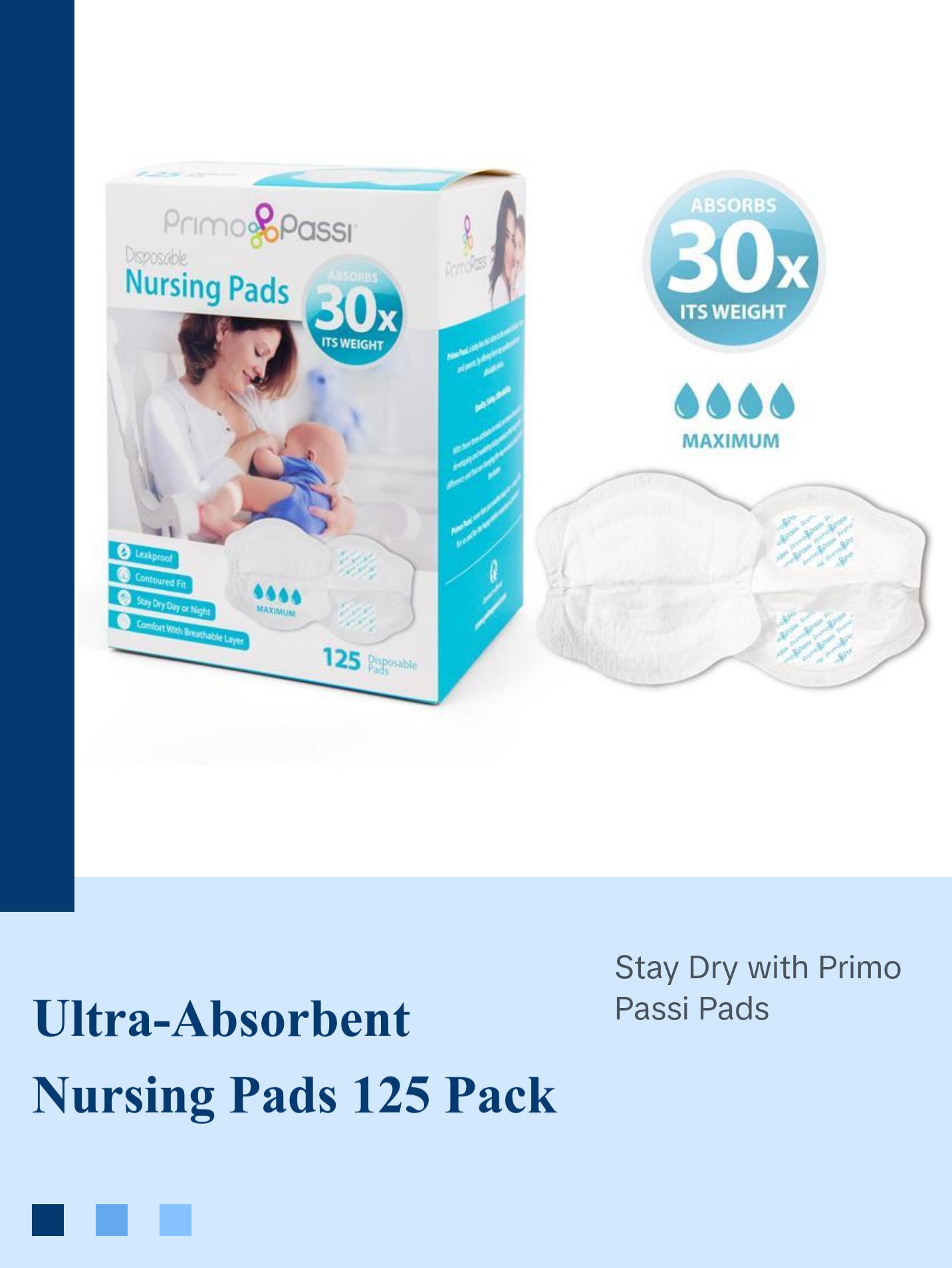 Primo Passi Disposable Nursing Pads, Breastfeeding Pads ultra absorbent, 125 Pack